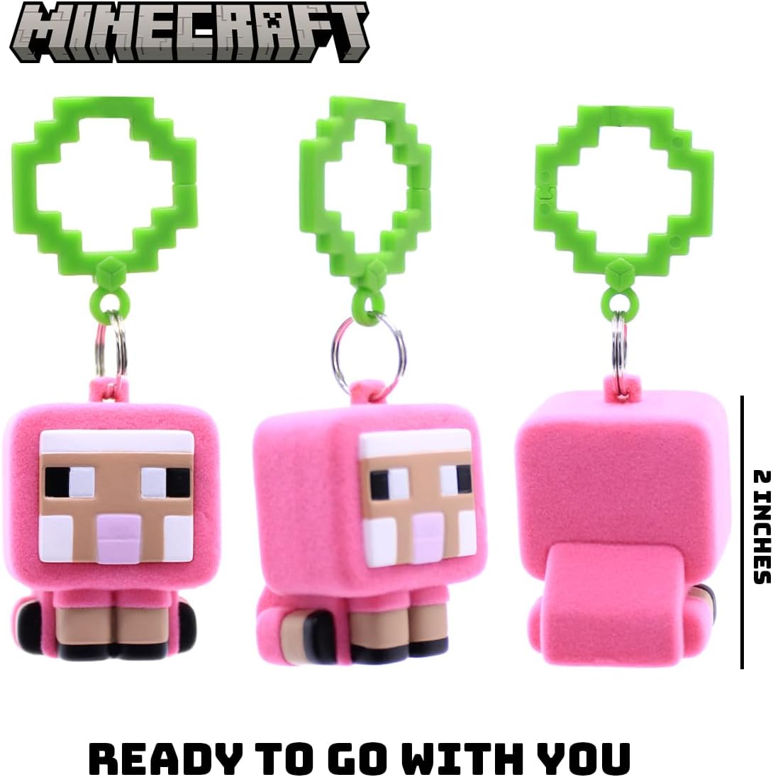 Officially Licensed Minecraft Backpack Hangers – Surprise Blind Box Figure – Durable Plastic Keychain Accessory for Backpack, Lunchbox, Gifts – Ages 3+ (Series 1)