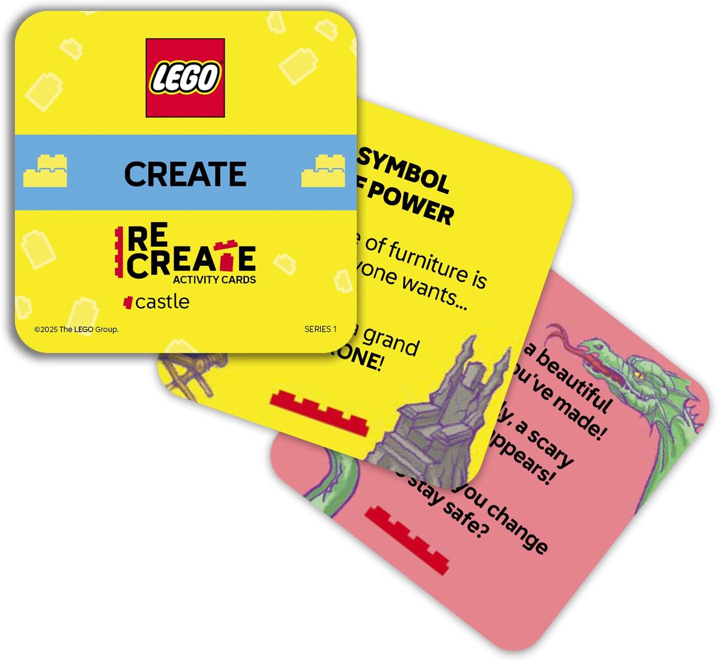 Lego Recreate Activity Cards – Castle | Fantasy Building Game with 30+ Activity Cards & 25 Lego Elements | Ages 6+