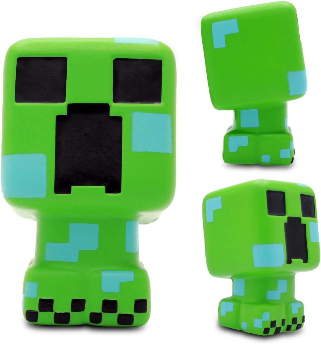 Minecraft SquishMe Series 6 – Larger 3.5‑Inch Collectible Squishy Figure, Blind‑Bag Surprise – Creeper, Steve, Pig, Squid & More – Stress Relief/Fidget Toy for Kids Ages 3+