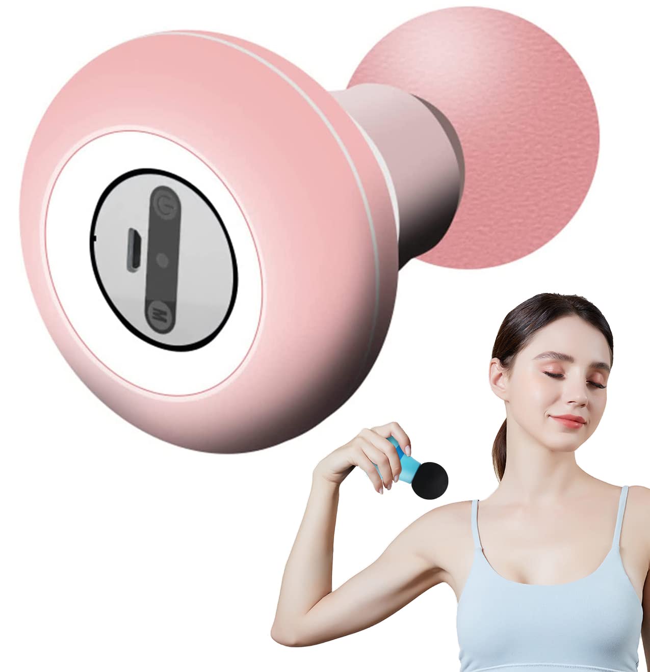 Mini Massage Gun, Portable Mini Massager USB Charging Electric Handheld Personal Massager with 6 Speed Vibration, Deep Tissue Muscle Massager Fascia Gun for Relaxation Muscles Relief Pain (Yellow)