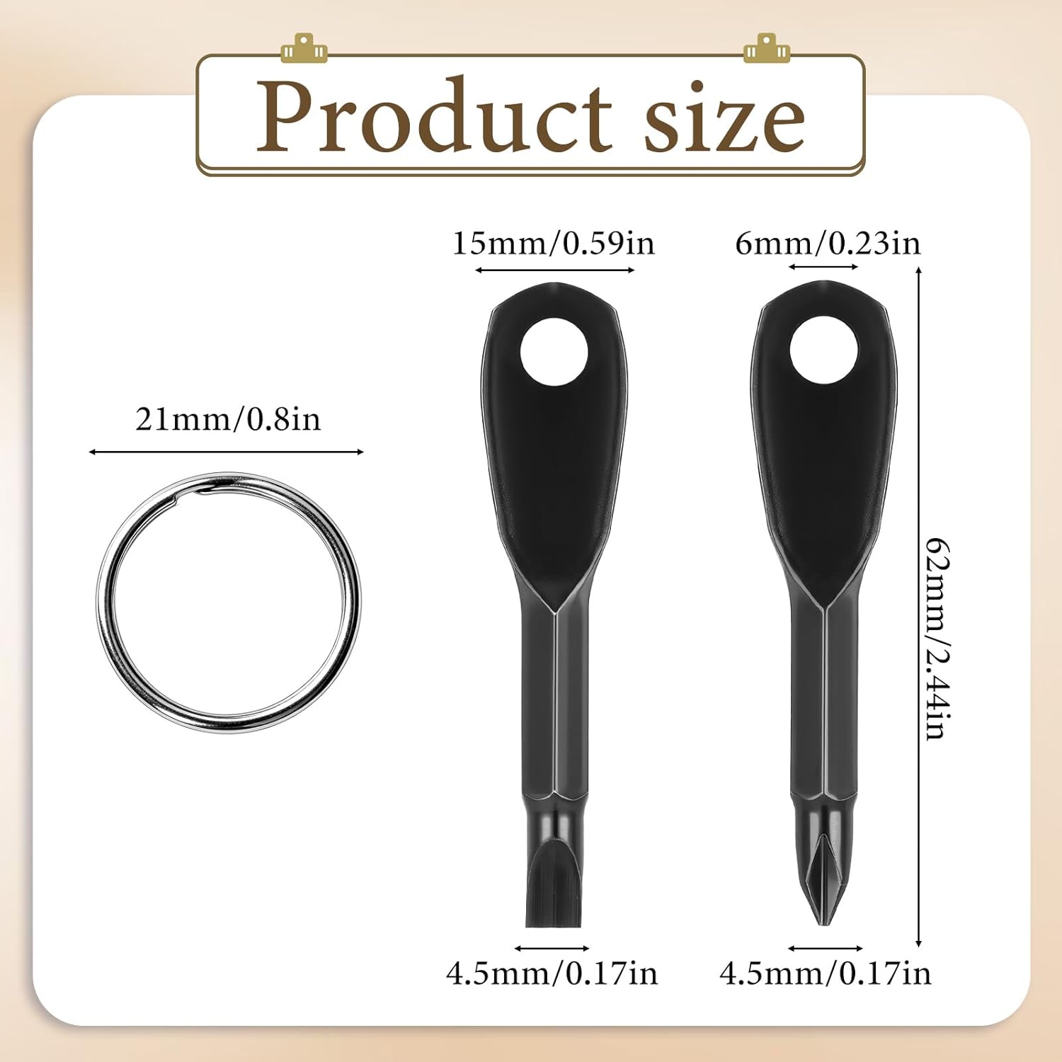 4-in-1 Keychain Screwdriver Set, Stocking Stuffers for Men Adults, Multi-functional Cool Gadgets Tools with Cross Recess and Slotted, Christmas Gifts for Men Husband Dad Boyfriend