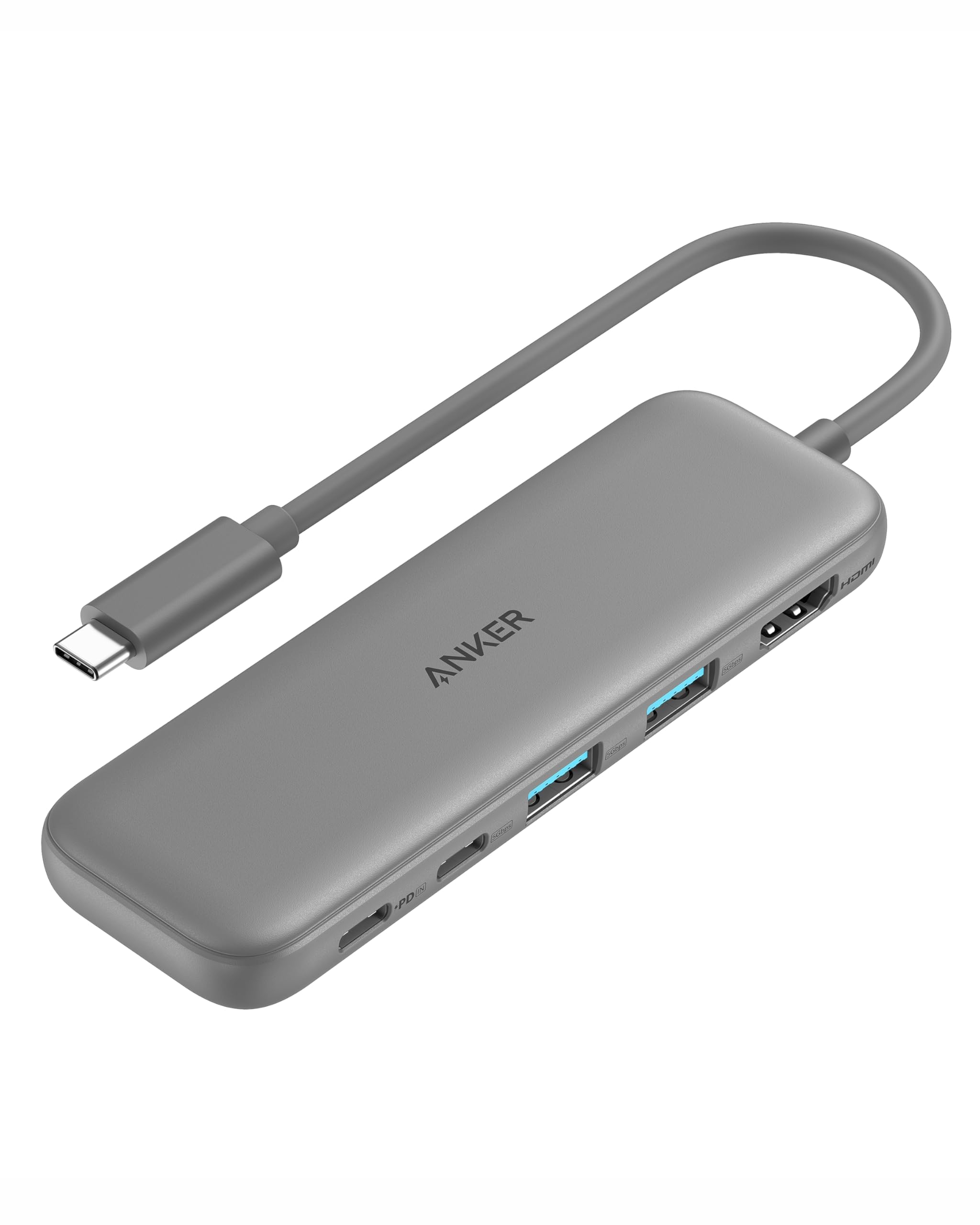 Anker USB C Hub, 5-in-1 USBC to HDMI Splitter with 4K Display, 1 x Powered USB-C 5Gbps & 2×Powered USB-A 3.0 5Gbps Data Ports for MacBook Pro, MacBook Air, Dell and More