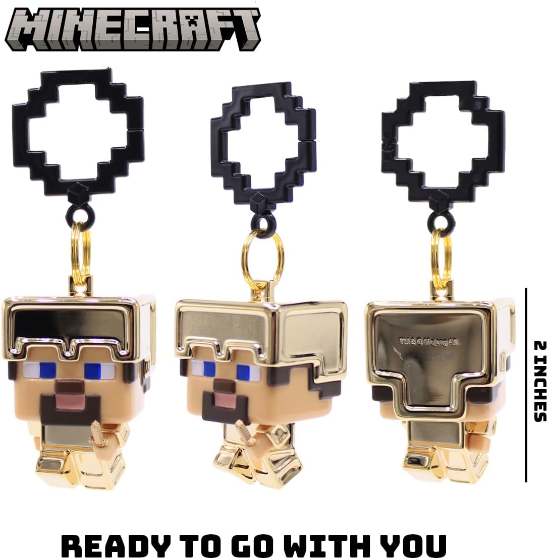 Officially Licensed Minecraft Backpack Hangers – Surprise Blind Box Figure – Durable Plastic Keychain Accessory for Backpack, Lunchbox, Gifts – Ages 3+ (Series 1)