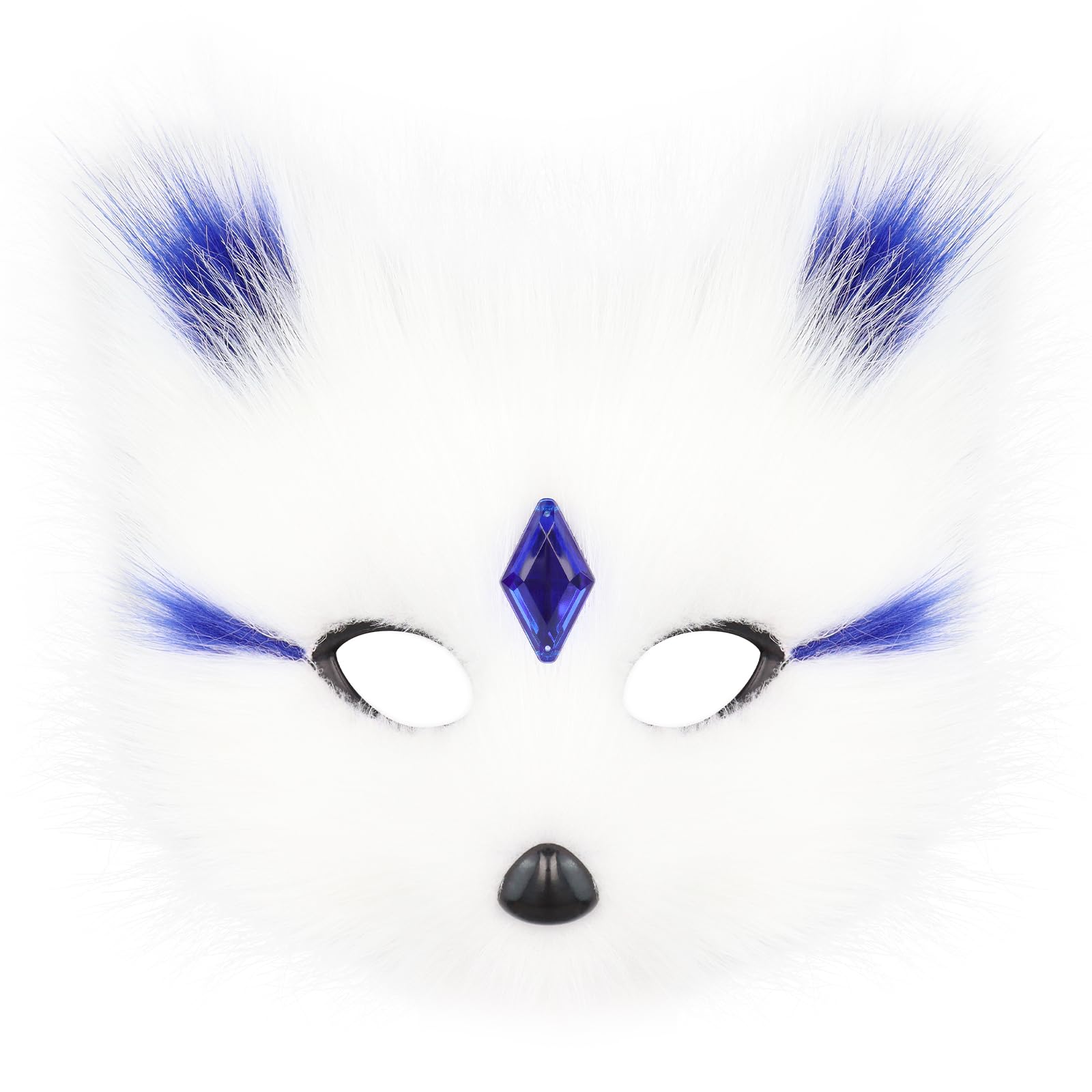Animal Fox Wolf Mask Halloween Party Cosplay Costumes Props Plush Cat Half Face Masks Carnival Christmas Masquerade