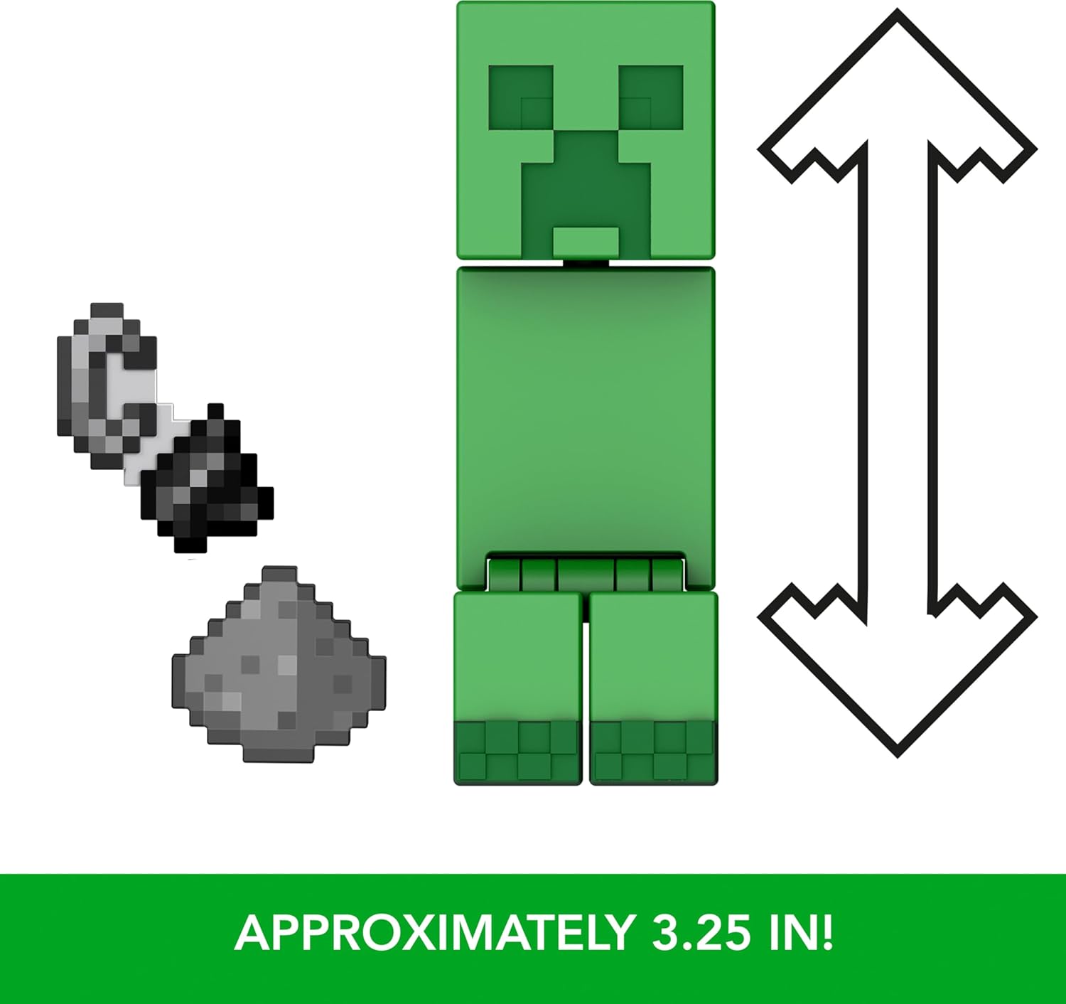 Mattel Minecraft Toys, Creeper Action Figure with Accessory & Portal Piece, Collectible Toy in 3.25-inch Scale
