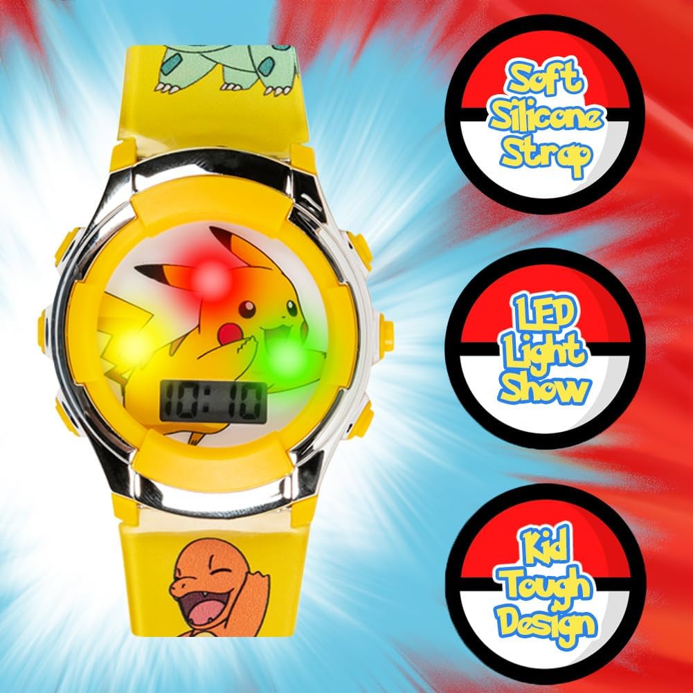 Accutime Kids Pokemon Digital LCD Quartz Watch for Boys, Girls, and Adults All Ages