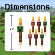 6 Pcs Birthday Candles, Pixel Design Party Favor Candle, Birtday Cake Decorations, Pixel Miner Themed Party Supplies