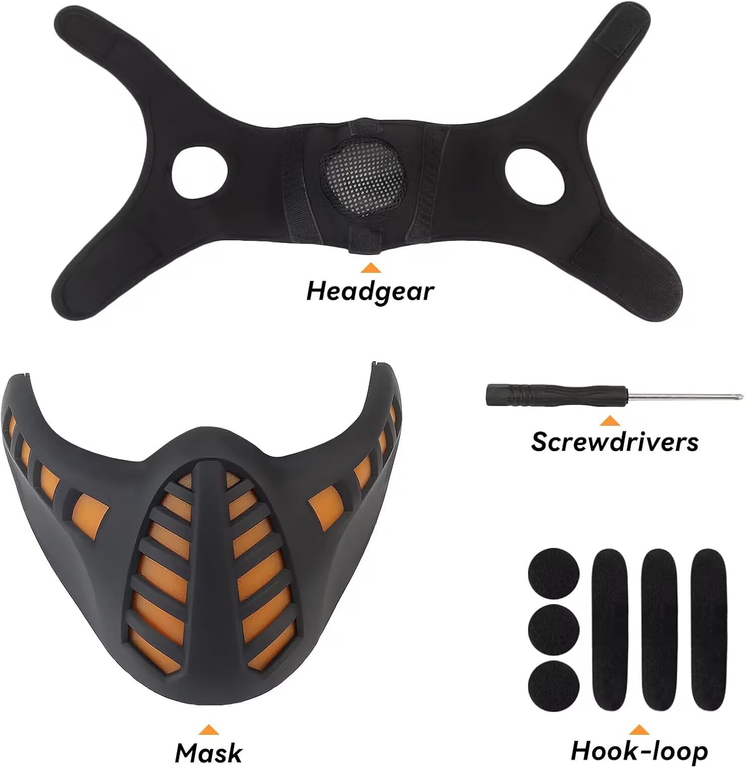 Punk Mask LED Half Face Halloween Light Up Scary Cosplay Party Props Costume for Men, Futuristic Techwear Mask Music Festival for Men Women Adult