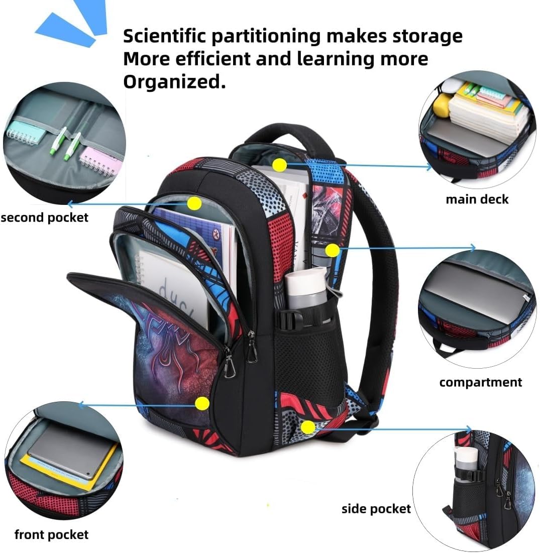 Lmwzh Backpack For Boys Elementary School Bags Kids Bookbag Waterproof Lightweight Durable (18Inch)