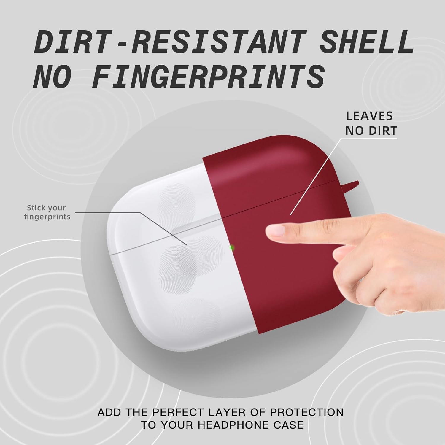 MysticHome for AirPods Pro 3 case, Compatible with AirPods Pro 3rd Generation Case, Soft Silicone Case with Keychain, Wireless Charging Support, Includes 1 Cleaning Pen (Burgundy)