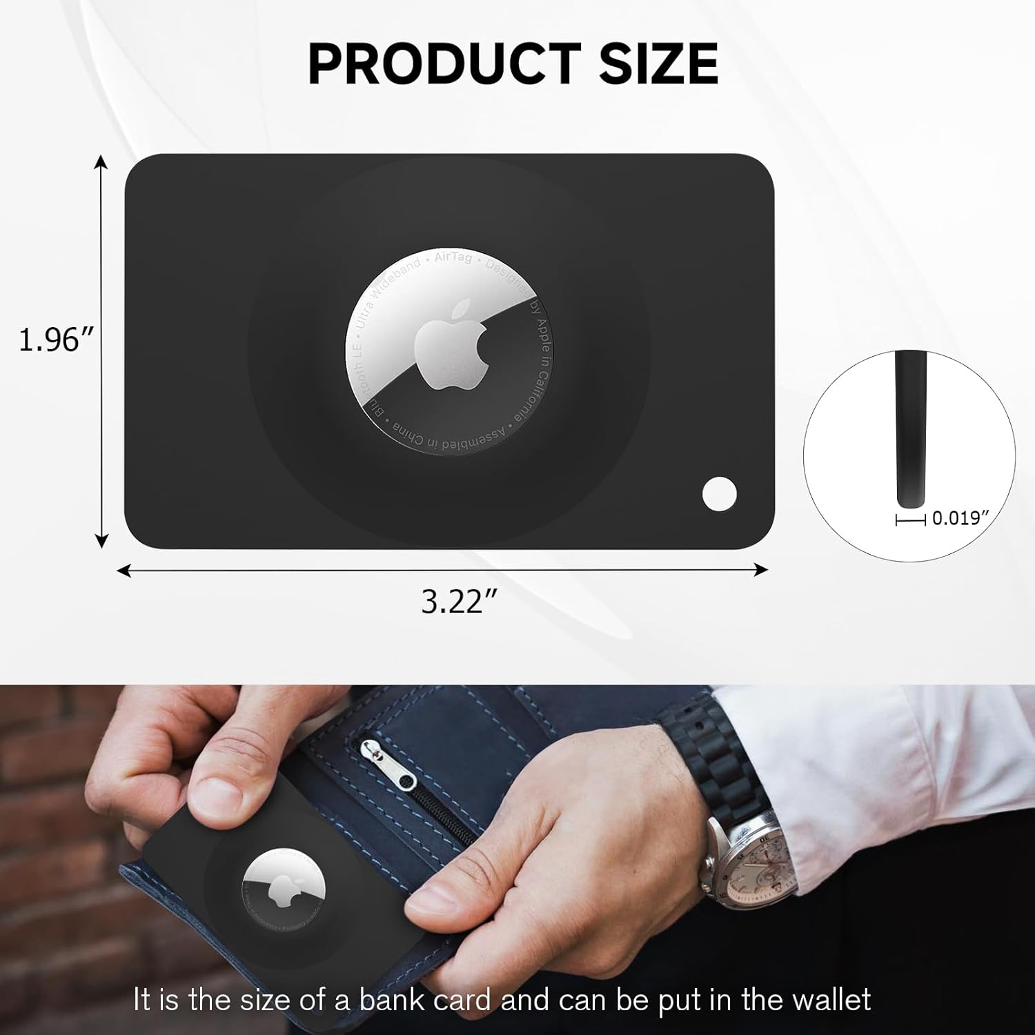 Ultra Airtag Holder Wallet Card,Slim Air tag Card,Airtags Card Case for Wallet,Purse,Handbag,Clutch,Backpack,Pocket,(White, Airtag Not Included)