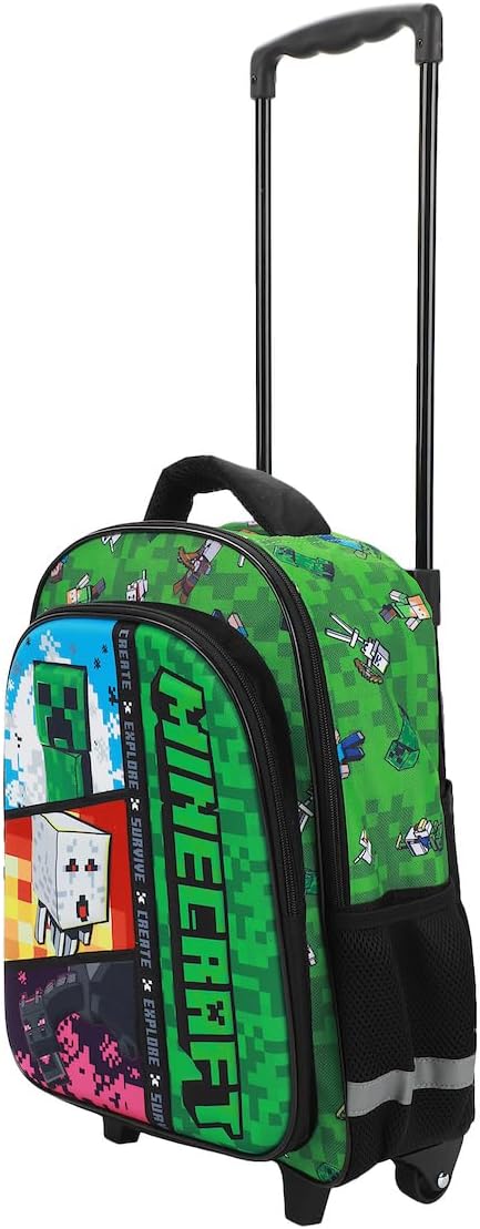 Minecraft Rolling 16” Backpack with Adjustable Handle