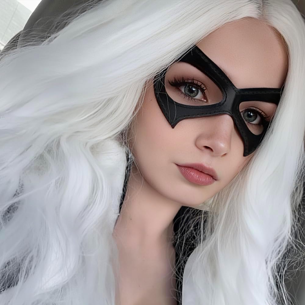 Cat Mask for Woman- Superhero Mask Black Eye Mask for Halloween Cosplay Birthday Party Dress Up Costume