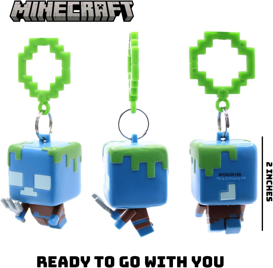 Officially Licensed Minecraft Backpack Hangers – Surprise Blind Box Figure – Durable Plastic Keychain Accessory for Backpack, Lunchbox, Gifts – Ages 3+ (Series 1)