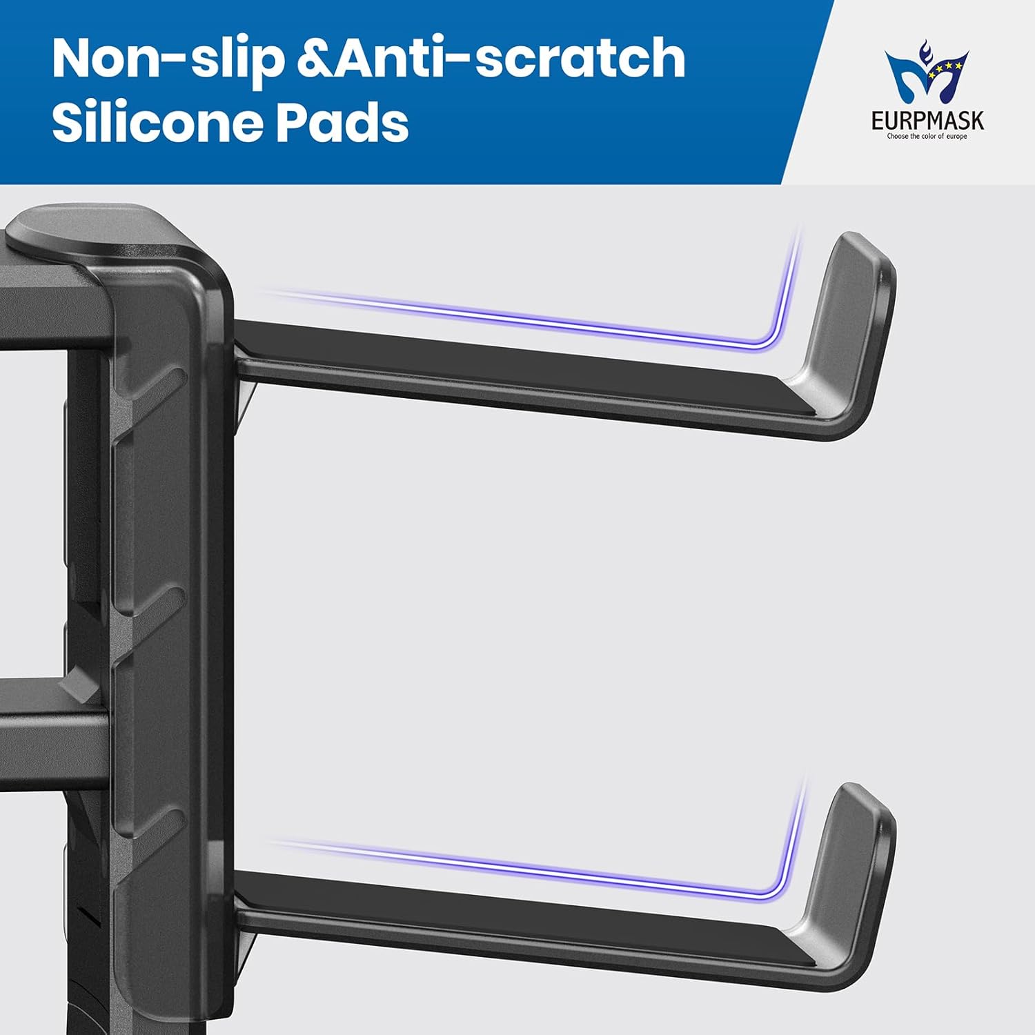 [Gift Set] 3-in-1 PC Gaming Headset&Controller Holder - EURPMASK Headphone Stand w/Adjustable Clamp&2 Controller Holder&Rotating Arm&Cable Organizer, PC Gaming Accessory Controller Headset Stand