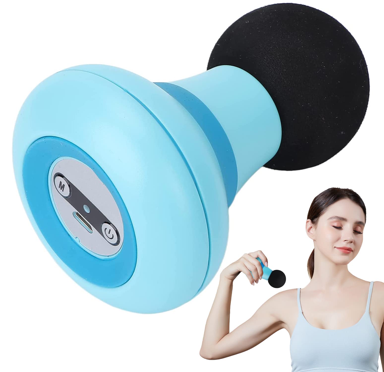 Mini Massage Gun, Portable Mini Massager USB Charging Electric Handheld Personal Massager with 6 Speed Vibration, Deep Tissue Muscle Massager Fascia Gun for Relaxation Muscles Relief Pain (Yellow)