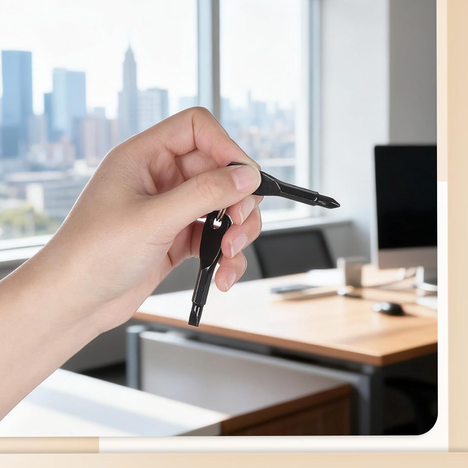 4-in-1 Keychain Screwdriver Set, Stocking Stuffers for Men Adults, Multi-functional Cool Gadgets Tools with Cross Recess and Slotted, Christmas Gifts for Men Husband Dad Boyfriend