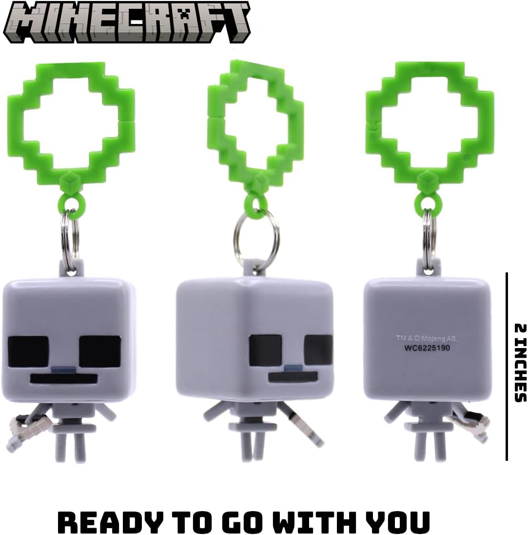 Officially Licensed Minecraft Backpack Hangers – Surprise Blind Box Figure – Durable Plastic Keychain Accessory for Backpack, Lunchbox, Gifts – Ages 3+ (Series 1)