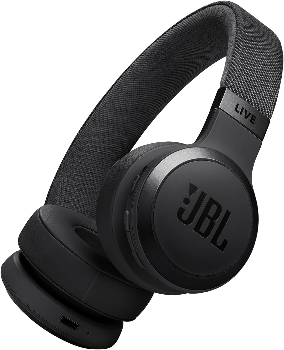 JBL Live 670NC - Wireless On-Ear Headphones with Adaptive Noise Cancelling with Smart Ambient, Up to 65H battery life with speed charge, Lightweight, comfortable and foldable design (Black) (Renewed)