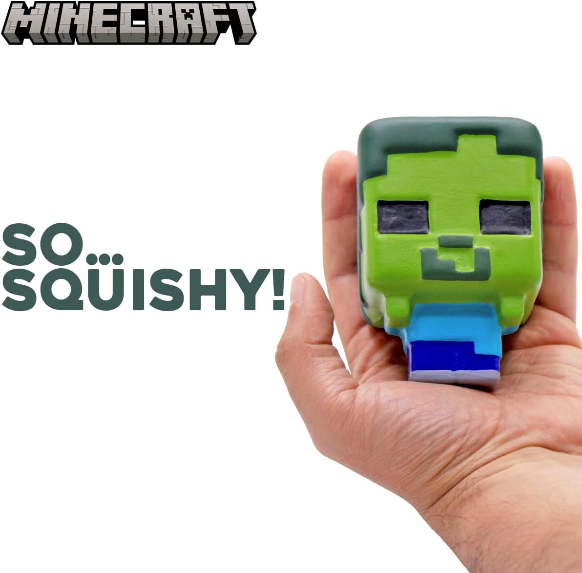 Minecraft SquishMe Series 6 – Larger 3.5‑Inch Collectible Squishy Figure, Blind‑Bag Surprise – Creeper, Steve, Pig, Squid & More – Stress Relief/Fidget Toy for Kids Ages 3+