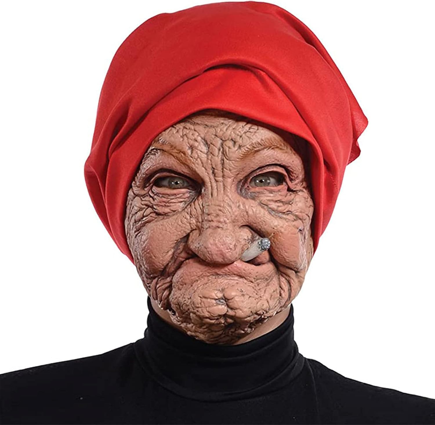 Halloween Old Man Face Mask Funny Realistic Wrinkle Face Mask for Carnival Masquerade Party Cosplay Props