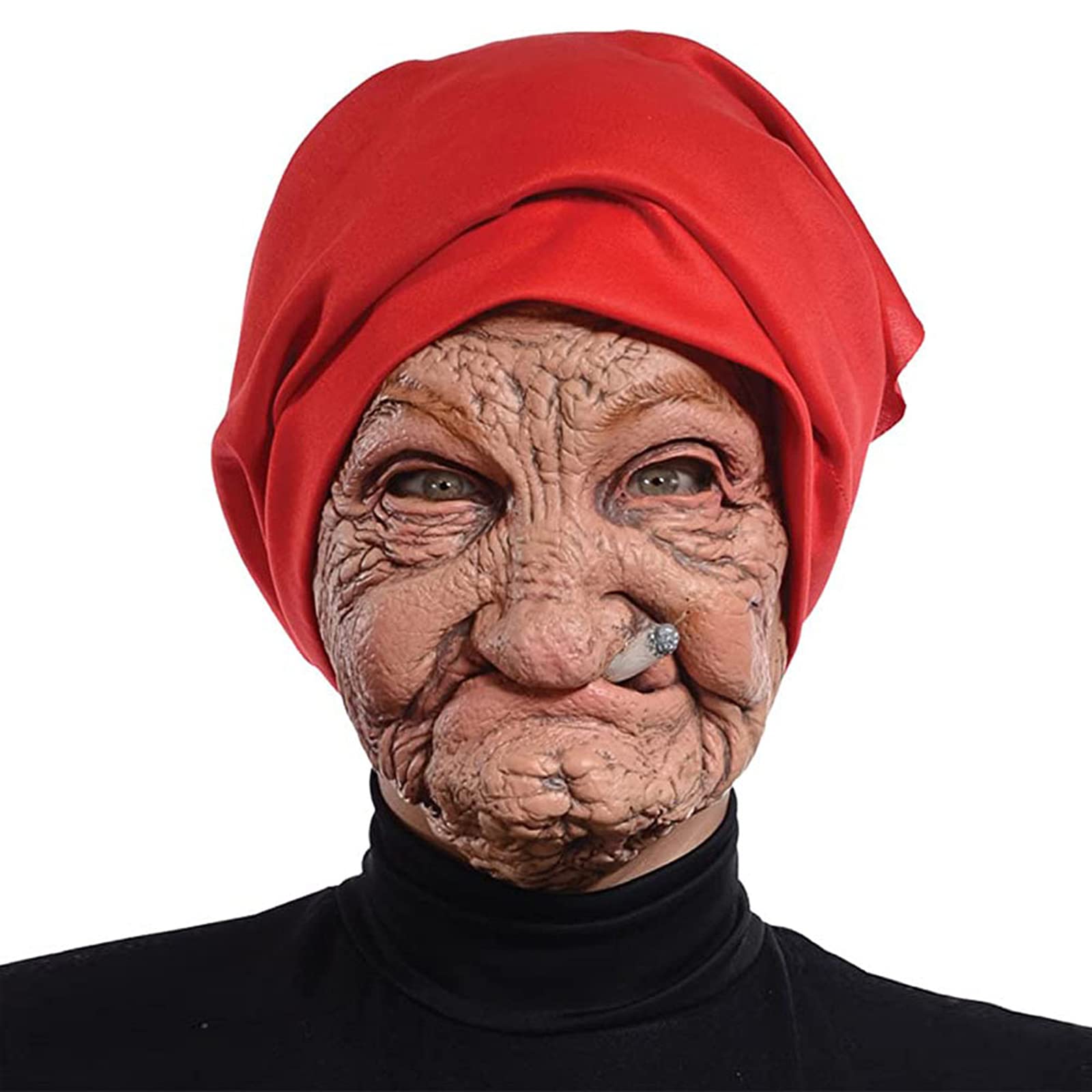 Halloween Old Man Face Mask Funny Realistic Wrinkle Face Mask for Carnival Masquerade Party Cosplay Props