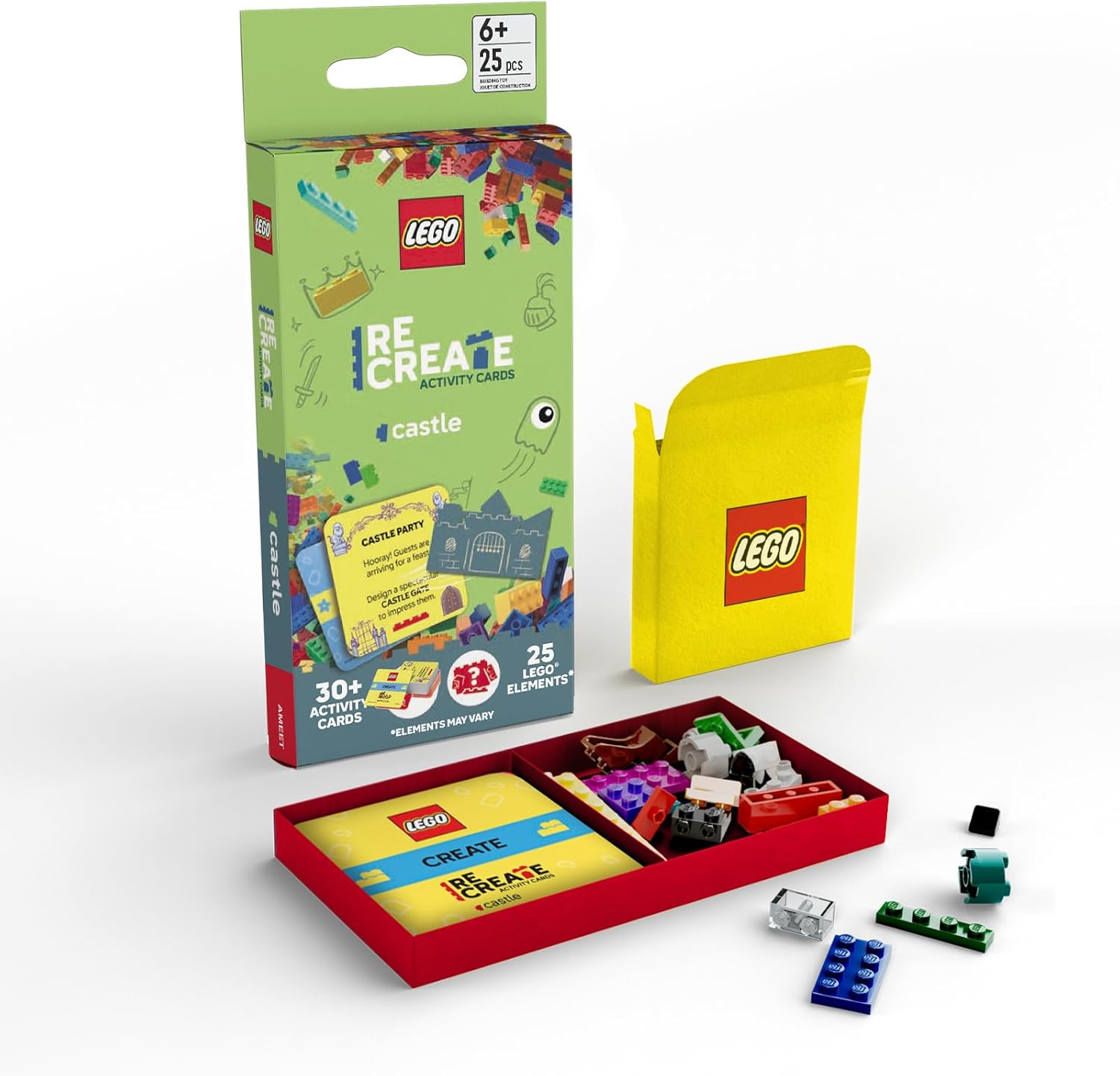 Lego Recreate Activity Cards – Castle | Fantasy Building Game with 30+ Activity Cards & 25 Lego Elements | Ages 6+