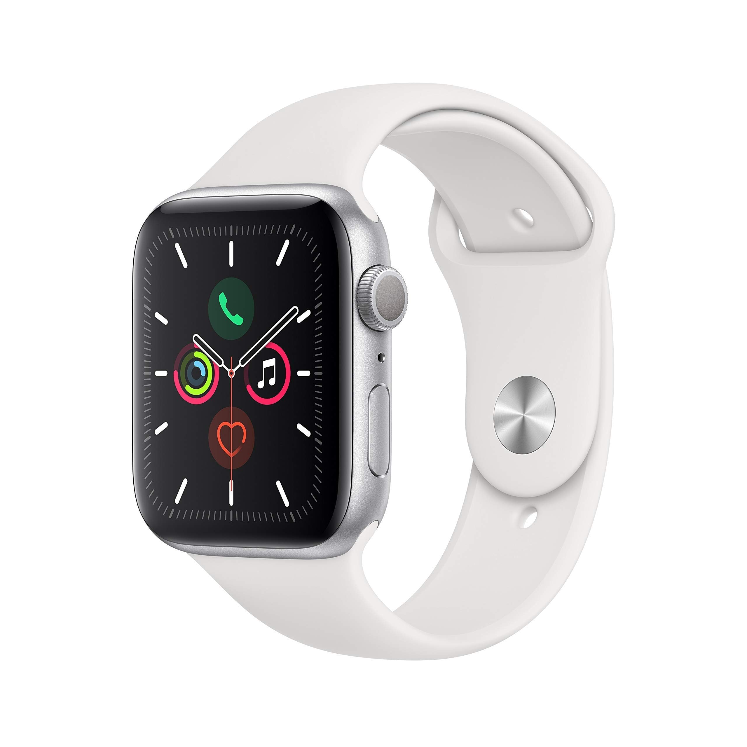 Apple Watch Series 5 (GPS + Cellular, 44MM) - Space Gray Aluminum Case with Black Sport Band (Renewed)
