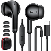 TOPAUX 3.5mm Wired Earbud in-Ear Headphone with Mic School Chromebook Computer PC Noise Canceling Jack Earphone Right Angle Gaming Headset for Moto G 5G Stylus Play Power Edge Galaxy A15 A14 Airplane