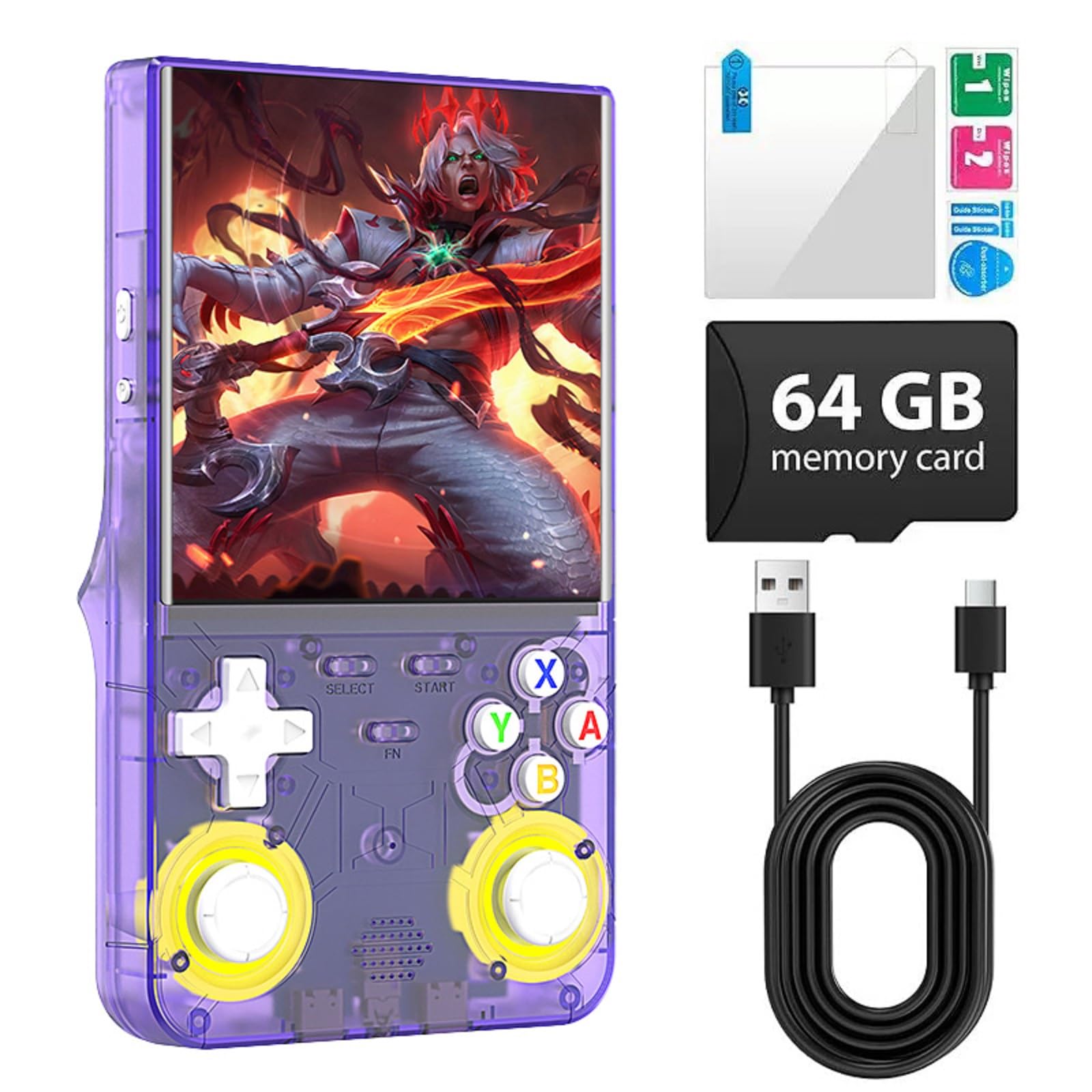 2025 New Upgrade R36ULTRA Retro Handheld Game Console with 64G Built-in 21000+ Classic Games,Portable Hand Held Open Source Linux System 4.0-in 4k HD IPS Screen Video Player (Black)