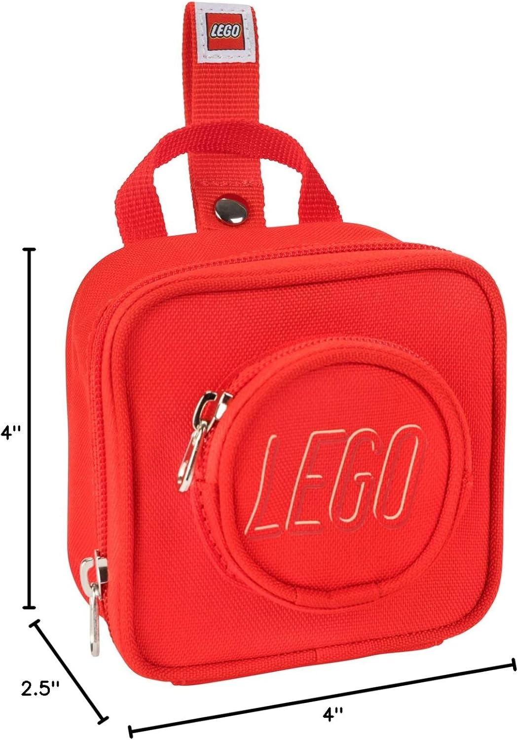 LEGO Kids Brick Mini Backpack Accessory Pouch with Novelty Backstraps, Snaps to Belt or Full-Size Backpack, Holds Small Items like Keys & Headphones, Pink