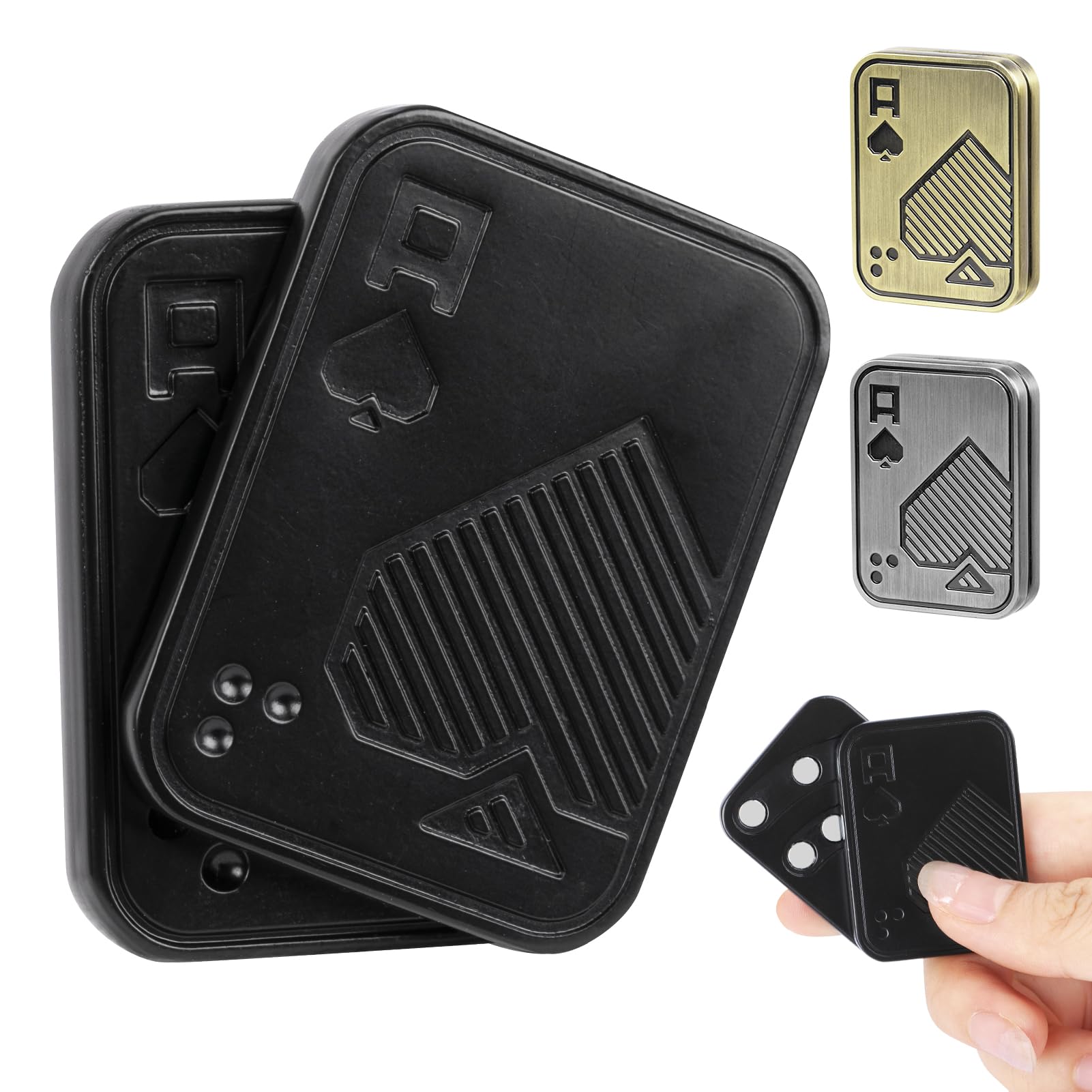 Fidget Toys Adults, Poker Card Fidget Toy, Metal Fidget Slider to Relieve Anxiety and Stress, Cool Desk Toys for Office, Magnet Fidget Toy for Men Adults ADHD