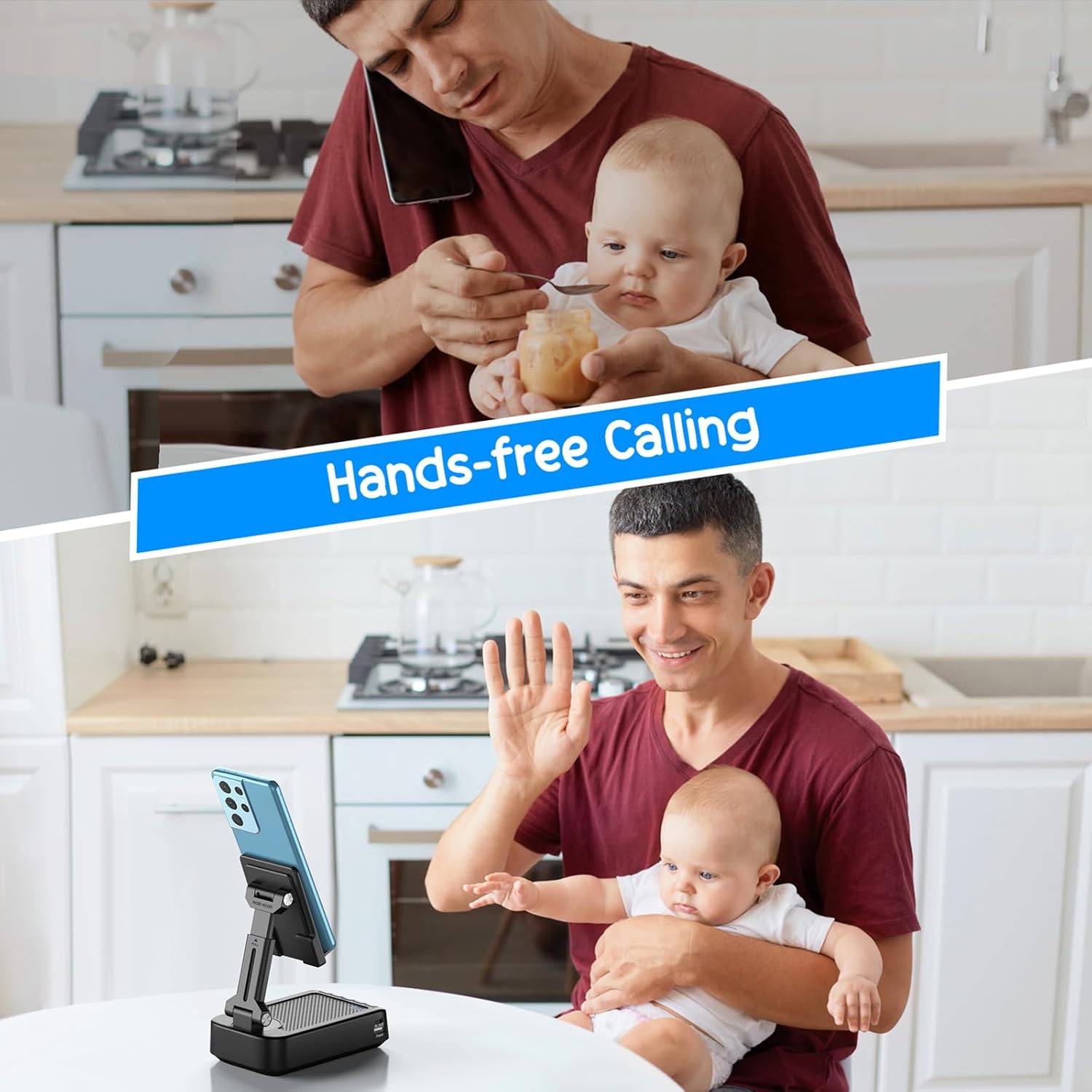 TechGlow Foldable Cellphone Stand with Bluetooth Speaker Charging Function 360° Rotatable Phone Stand Birthday Gifts for Men Women Mother Father Cool Tech Gadgets