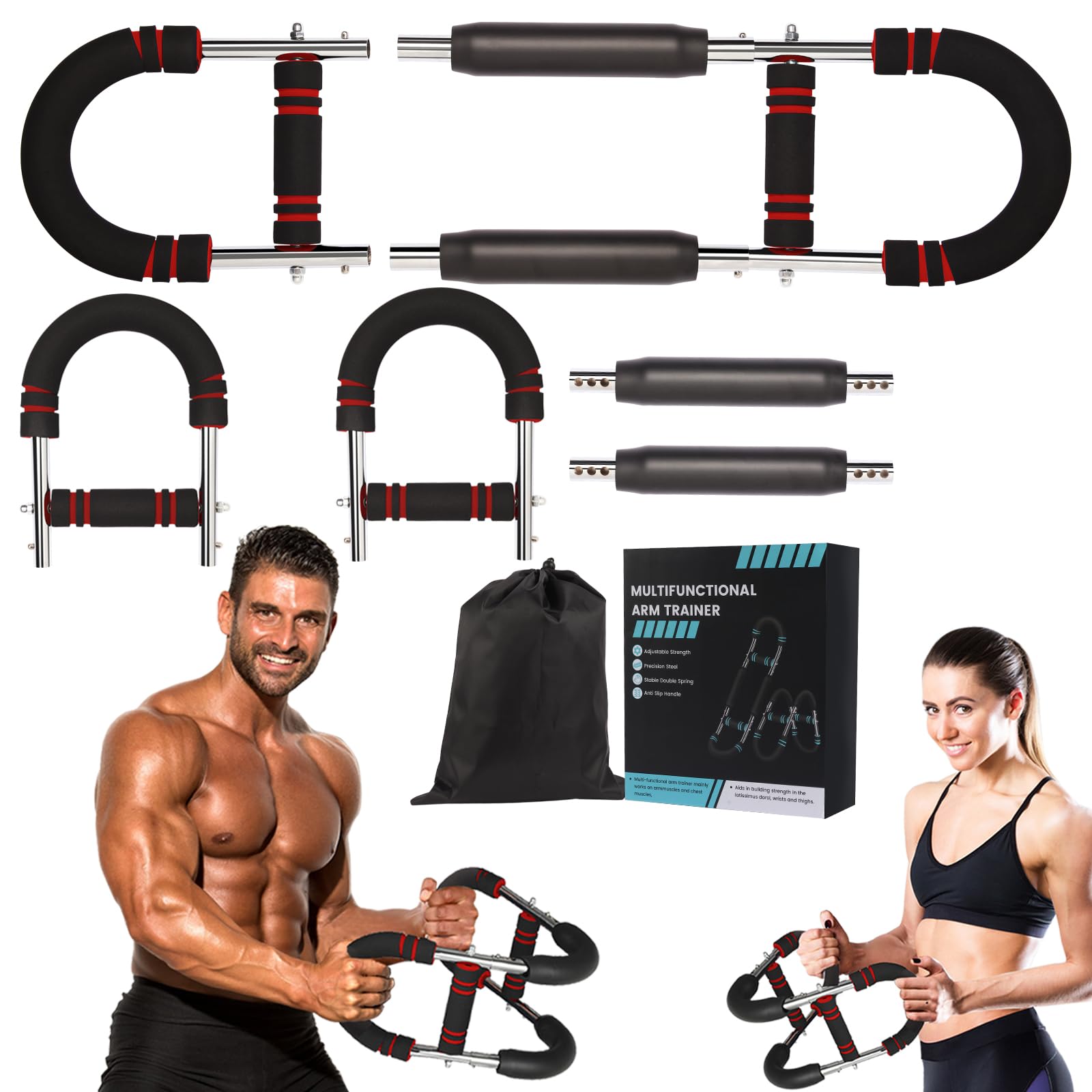 Twister Arm Trainer,Adjustable Resistance Bar for Full Body Workout, Arm Strengthener for Men & Women, Fitness Equipment for Strength Training