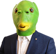 AQKILO Green Fish Mask Funny Latex Full Head Realistic Masks Fancy Dress for Halloween Carnival Costume Party