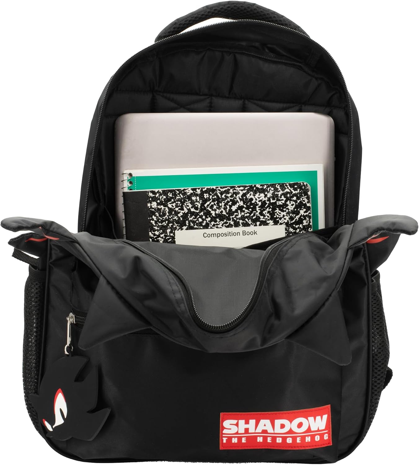 AI ACCESSORY INNOVATIONS Sonic The Hedgehog Backpack for Boys & Girls, Shadow 16 Inch Schoolbag with 3D Features, Durable School Bag for Kids