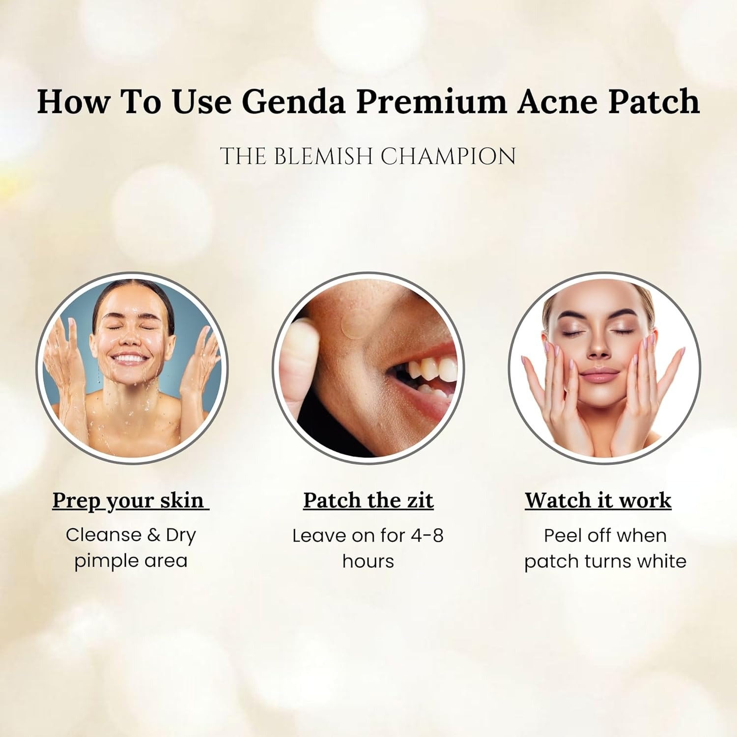 GENDA Pimple Patches for face, Acne Spot Patches for Zits and Blemish Dots, Hydrocolloid Invisible Spot Stickers - 36 Count.