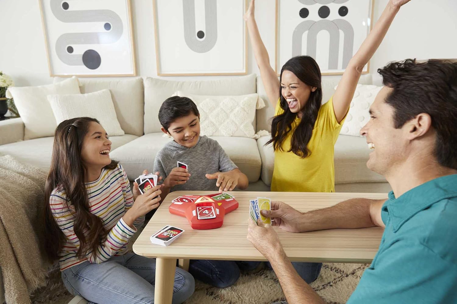 UNO Triple Play Card Game with Card-Holder Unit with Lights & Sounds & 112 Cards, Kid, Teen & Adult Game Night Gift Ages 7 Years & Older, HCC21