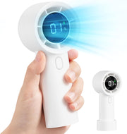 Mini Handheld Portable Fan - Small Personal Turbo Fan, Speed (1-100) Adjustable Hand Held Fan with LED Display, 3000mAh Rechargeable Battery Operated Desk Fan for Home Travel Outdoor Gift