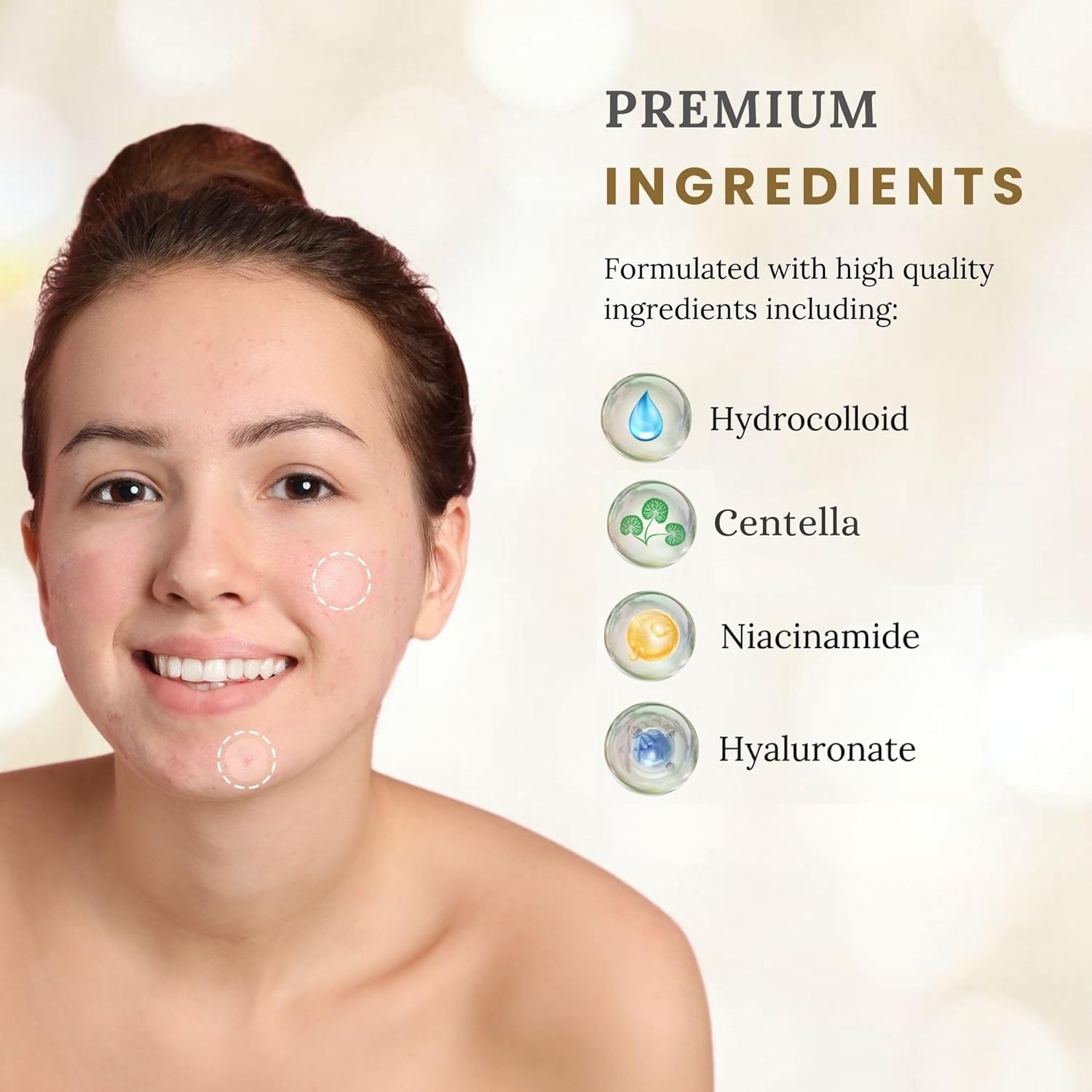 GENDA Pimple Patches for face, Acne Spot Patches for Zits and Blemish Dots, Hydrocolloid Invisible Spot Stickers - 36 Count.