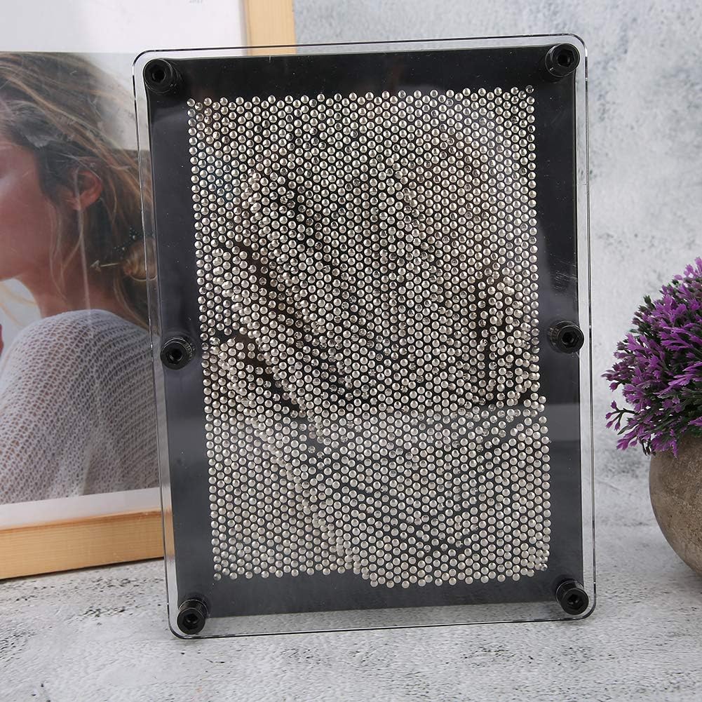 3D Pin Art Board, Classic Pin Impression Desk Toys Sculpture 20x15x5.5cm Metal Hand Mold Impression Desk Sculpture Sensory Toys for Kids and Adult(Large)