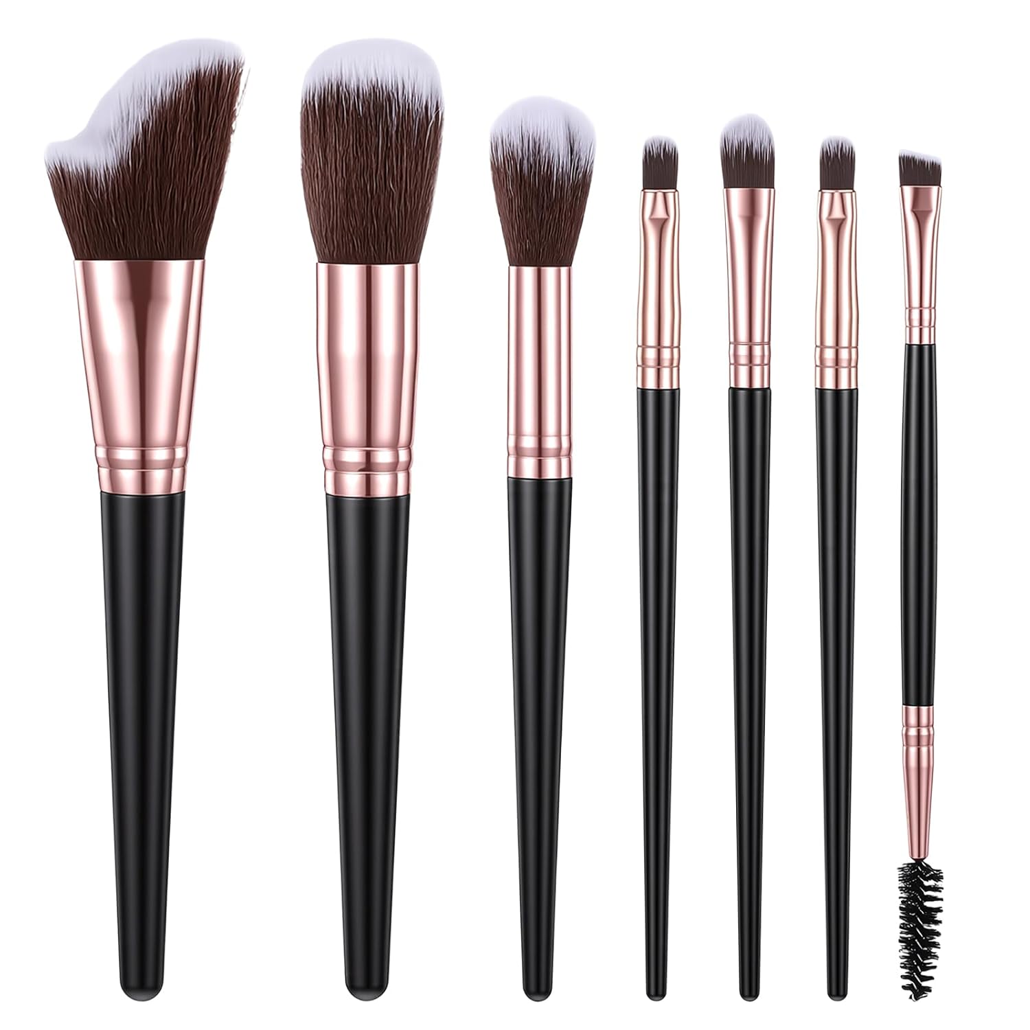 7 Pcs Professional Mini Cosmetic Brush Kit, Mini Travel Makeup Brush Set, Black Portable Travel Makeup Brushes, Travel-Essentials kits for Women Girls Brushes Blush Powder Eye Shadow