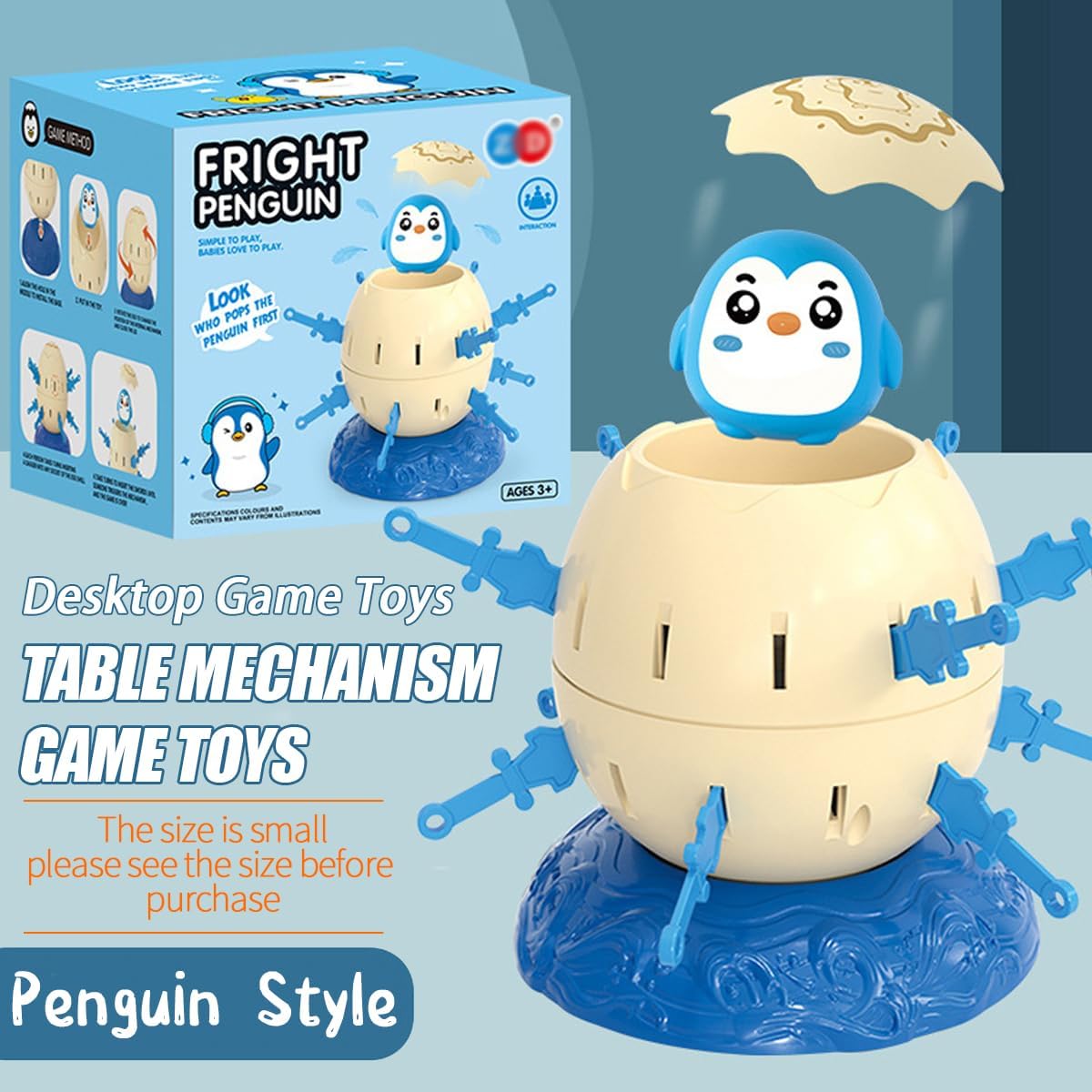 Mini Miniature Pop up Kids Board Games Pirate Bucket Plug-In Penguin Party Trick Parent-Child Interactive Games Pirate Egg Tabletop Toys Party Activity Competition for Toddlers-Very Tiny & Mini Size