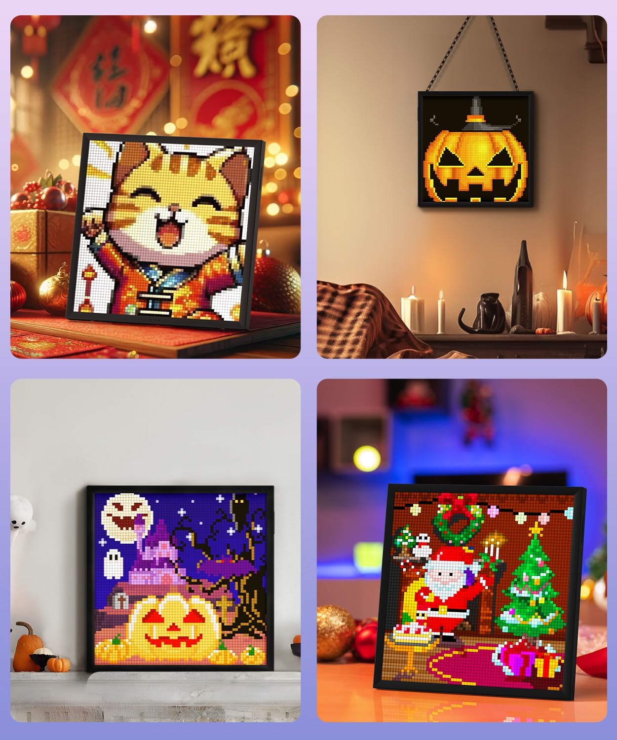 Divoom Pixoo-64 - WiFi Pixel Cloud Digital Frame with APP Control,64 X 64 LED Panel Display Frame for Gaming Room Decoration/Social Media Fans Counter