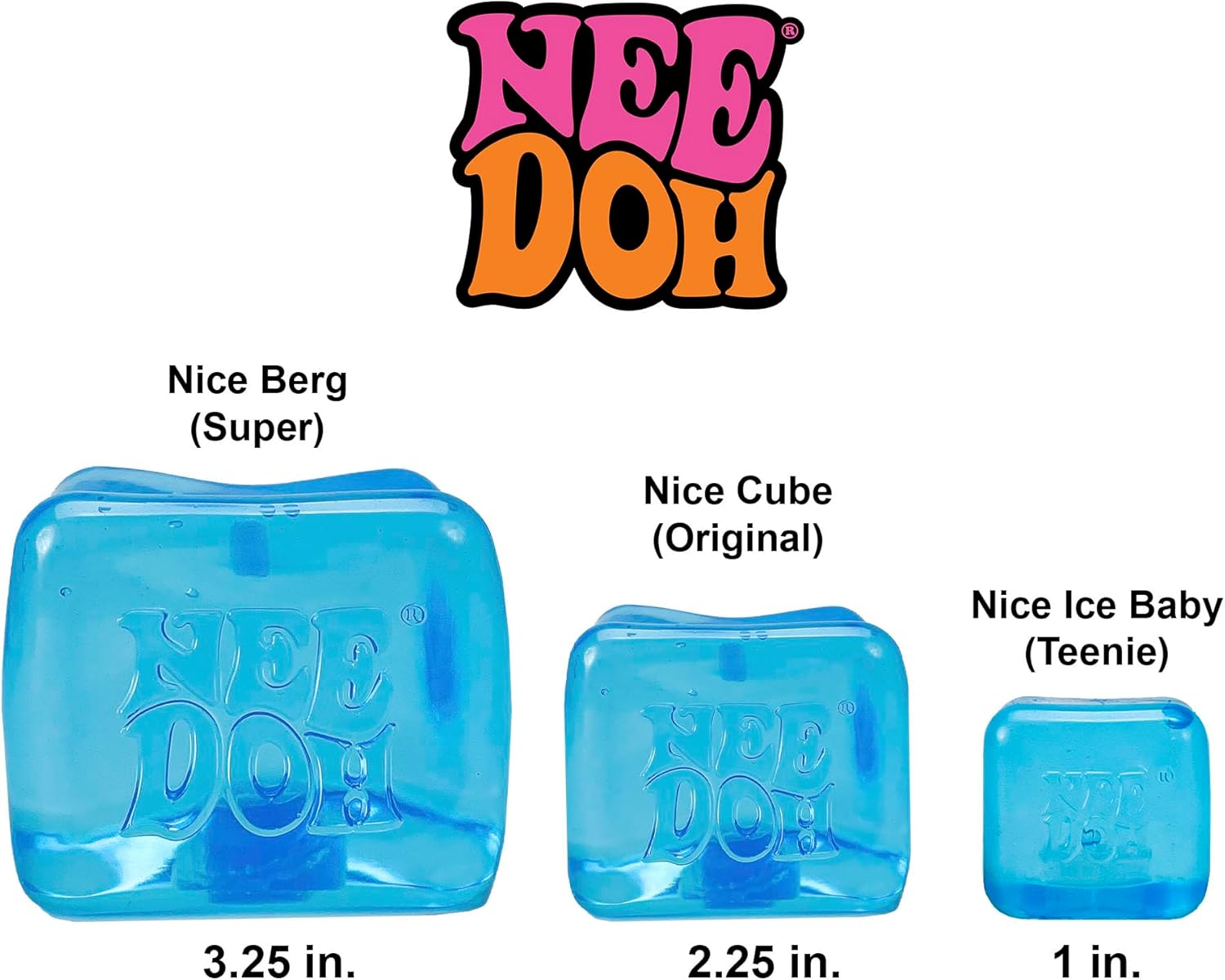 Schylling NeeDoh Nice Ice Baby - Sensory Squeeze Toy - Super Solid Squish - 1.25" Wide - Color May Vary (Pack of 1)