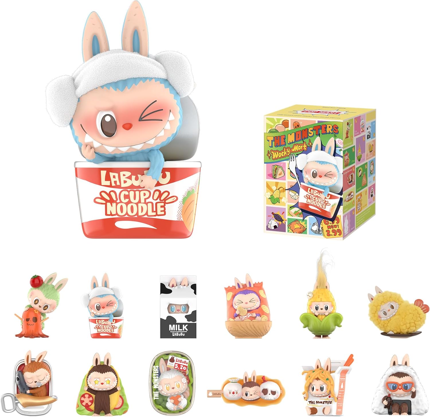 POP MART The Monsters Wacky Mart Series Blind Box Figures, Random Design Action Figures Collectible Toys Home Decorations, Holiday Birthday Gifts for Girls and Boys, Single Box