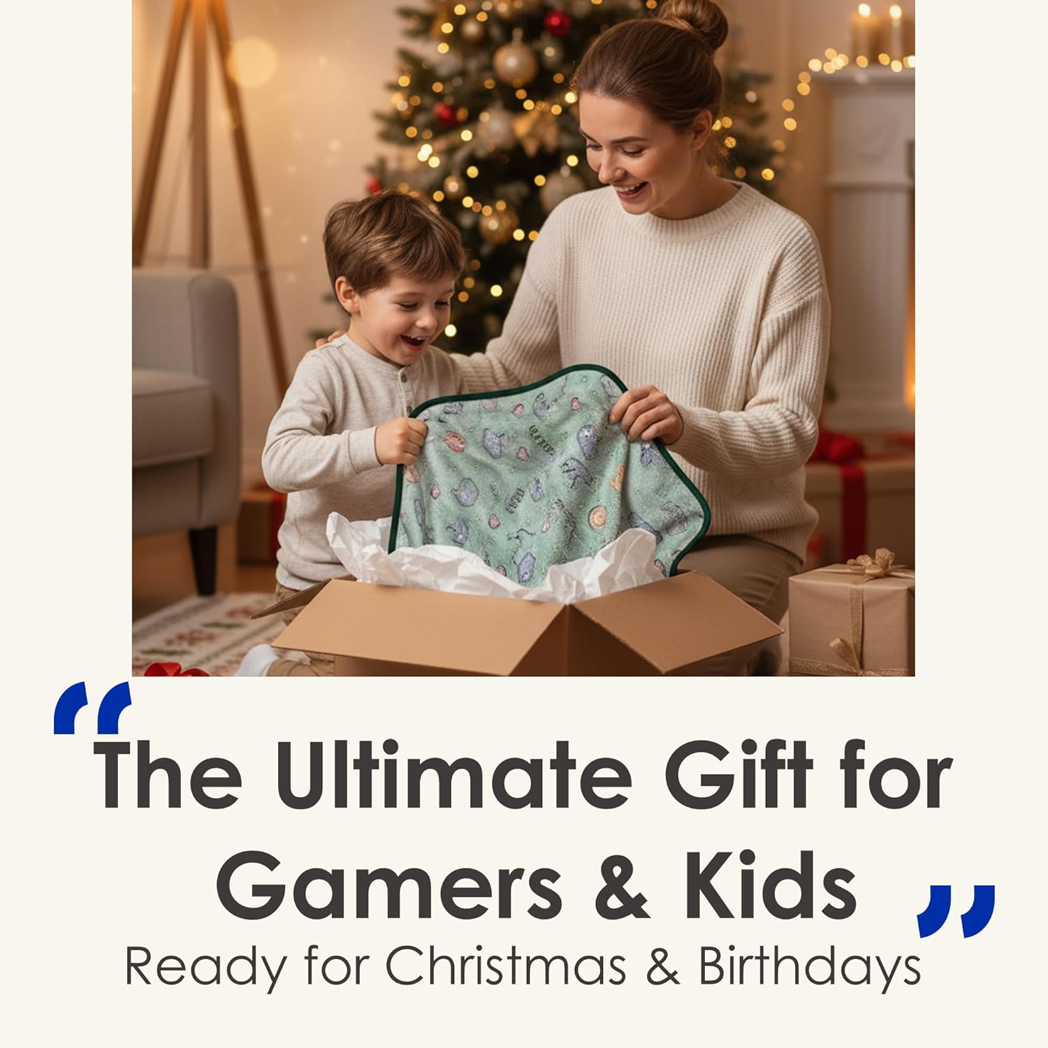 Glow in The Dark Gaming Throw Blanket for Kids, Ultra-Soft Fleece Gamer Blanket with Glow Dark Icons, Cozy Lightweight Flannel Blanket for Boys Girls Bedroom, Couch & Travel (Green, 50”x60”)