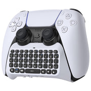 Wireless Controller Keyboard for PS5/PS5 Pro, Bluetooth 3.0Mini Portable Gamepad Chatpad with Built-in Speaker&3.5MM Audio Jack for PS5/PS5 Pro Voice Chat Board for Messaging&Gaming Live Chat (White)