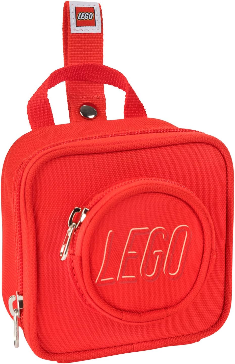 LEGO Kids Brick Mini Backpack Accessory Pouch with Novelty Backstraps, Snaps to Belt or Full-Size Backpack, Holds Small Items like Keys & Headphones, Pink