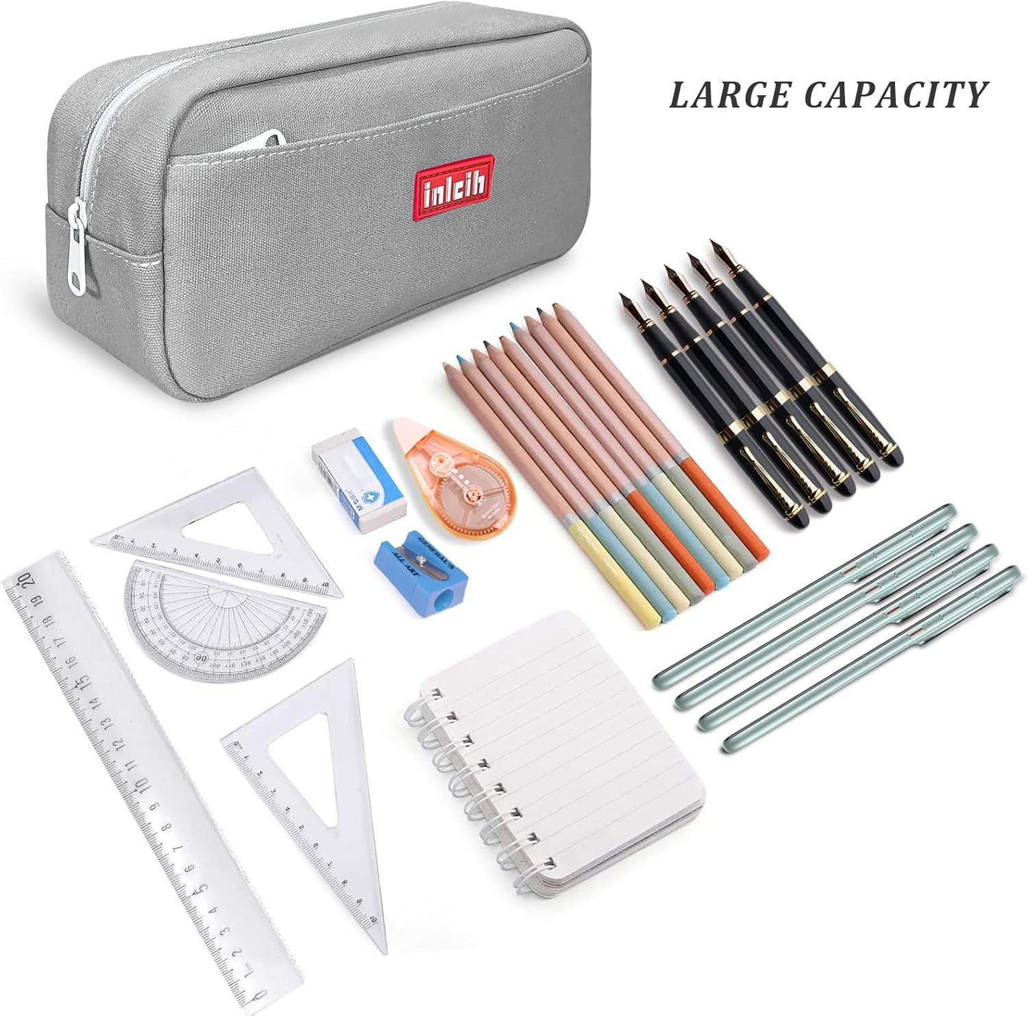 Pencil Case Large Capacity pencil pouch cute pencil case stationery supplies pencil bags School Supplies for Student Teen Girs Boys (gray)